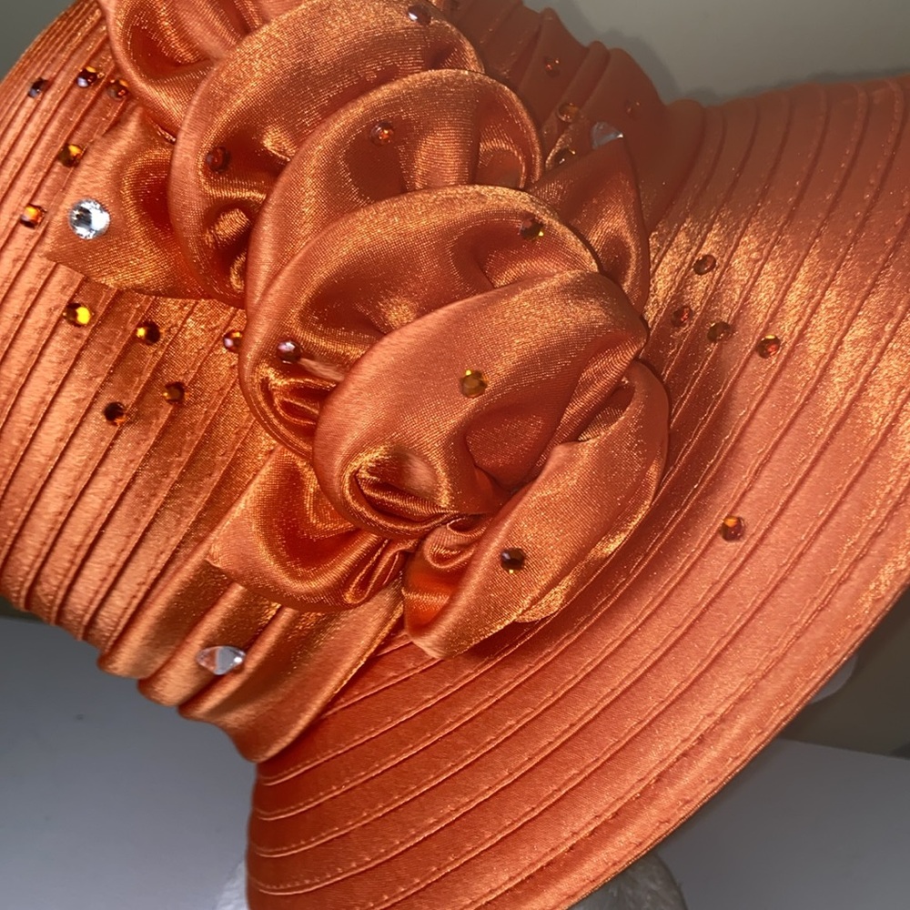 Pretty Orange Church / Dress Hat - Picture 7 of 10